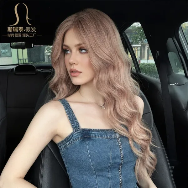 Si Rui Tai Pink Ombre Long Wavy Hairpiece Synthetic Wig - 13
