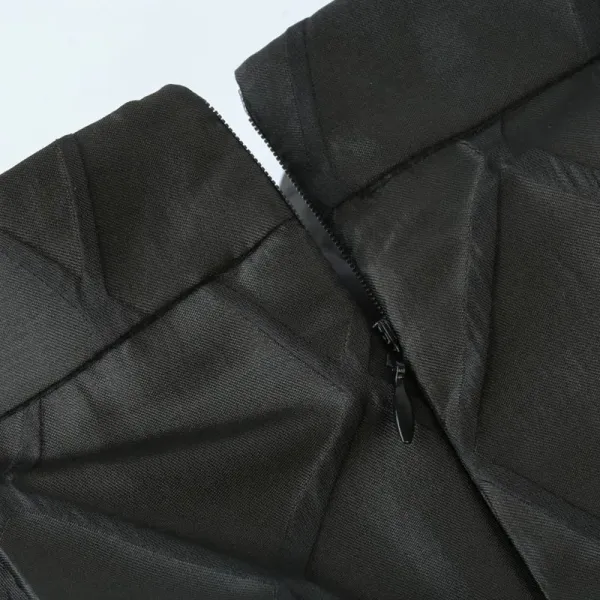Quilted A-Line Midi Skirt in Black - 9
