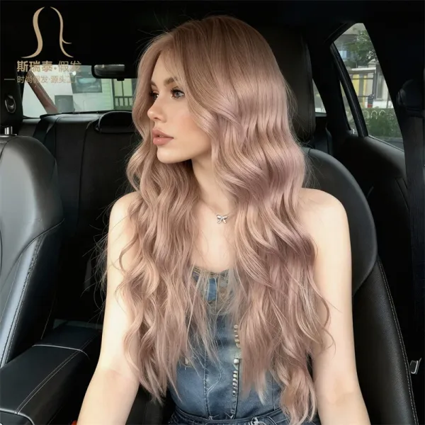 Si Rui Tai Pink Ombre Long Wavy Hairpiece Synthetic Wig - 12