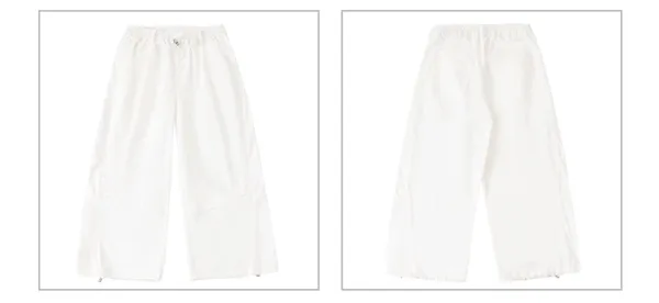 Magicdou Graphic Embroidered Oversized T-Shirt and Wide-Leg Pants Set in White with Black Accessories - 17