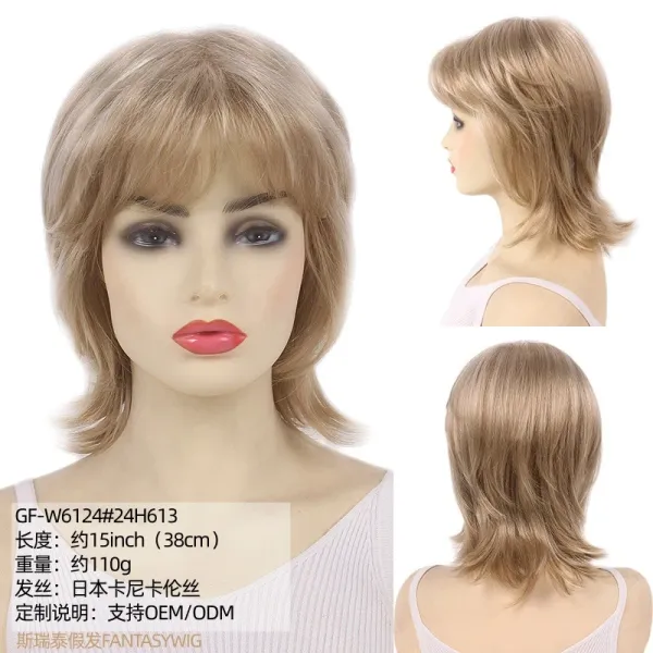 FANTASYWIG GF-W6124#16H613 Ash Blonde Layered Bob Wig - 10