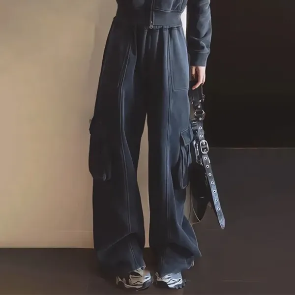 Design Cargo Wide-Leg Pants Black - 1