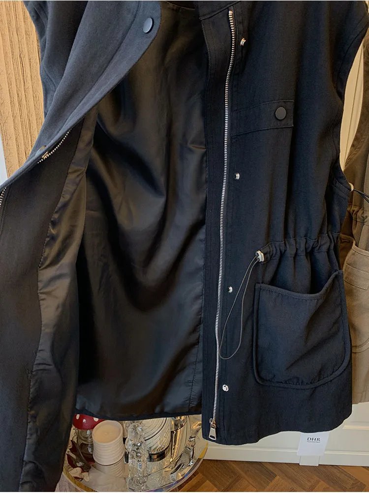 DHR Utility Vest Navy Blue Outerwear - 11