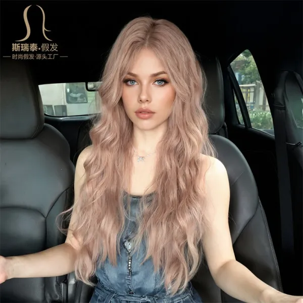 Si Rui Tai Pink Ombre Long Wavy Hairpiece Synthetic Wig - 11