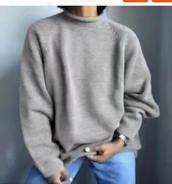 Design Oversized Turtleneck Sweater Gray - 1
