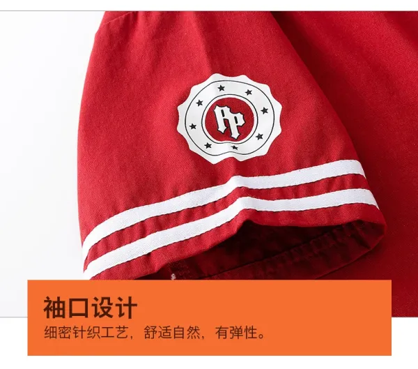 Design Streetwear Set: Red Baseball Jacket, White Graphic Tee, Red Shorts, Star Socks & Black Bucket Hat - 21