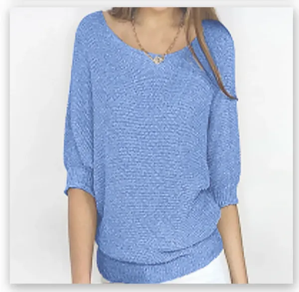 Red Textured Knit V-Neck Sweater - 15