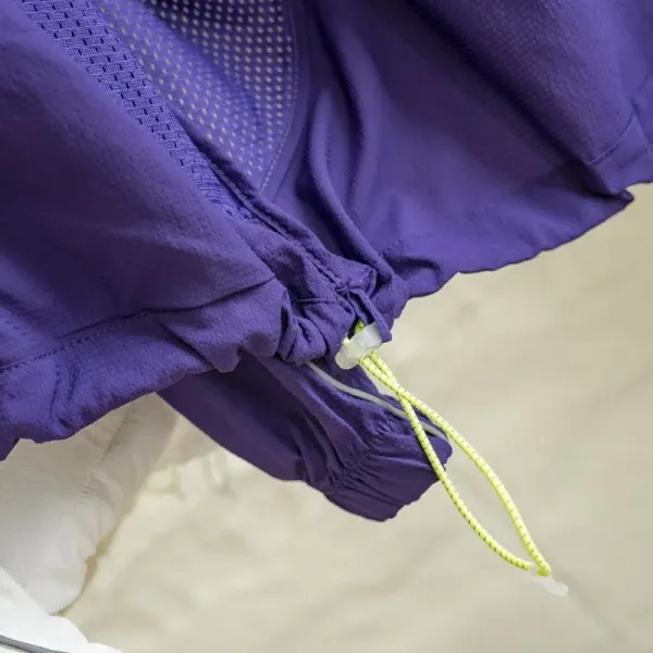Unidentified Lightweight Hooded Windbreaker in Pale Yellow with Mesh Panels - 46