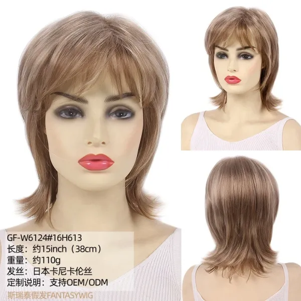FANTASYWIG GF-W6124#16H613 Ash Blonde Layered Bob Wig - 1