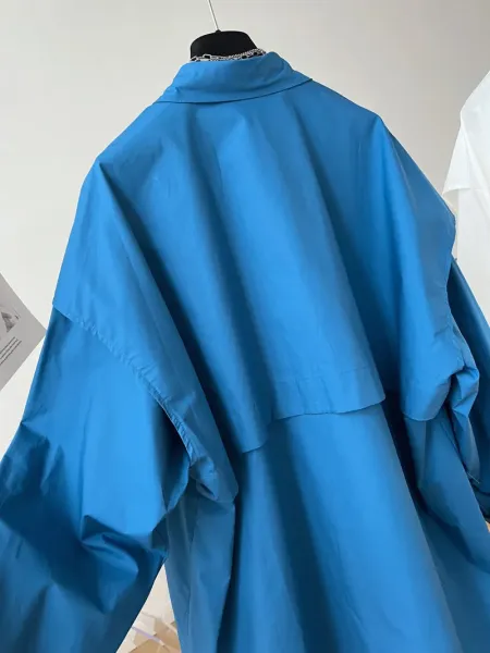 Oversized Button-Up Shirt Blue - 10