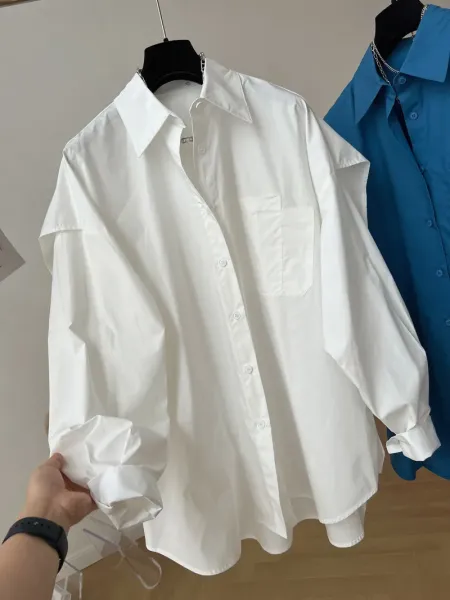 Oversized Button-Up Shirt Blue - 15