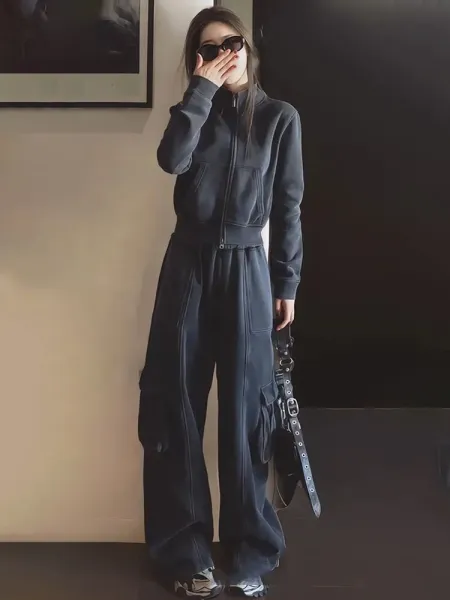 Design Cargo Wide-Leg Pants Black - 2