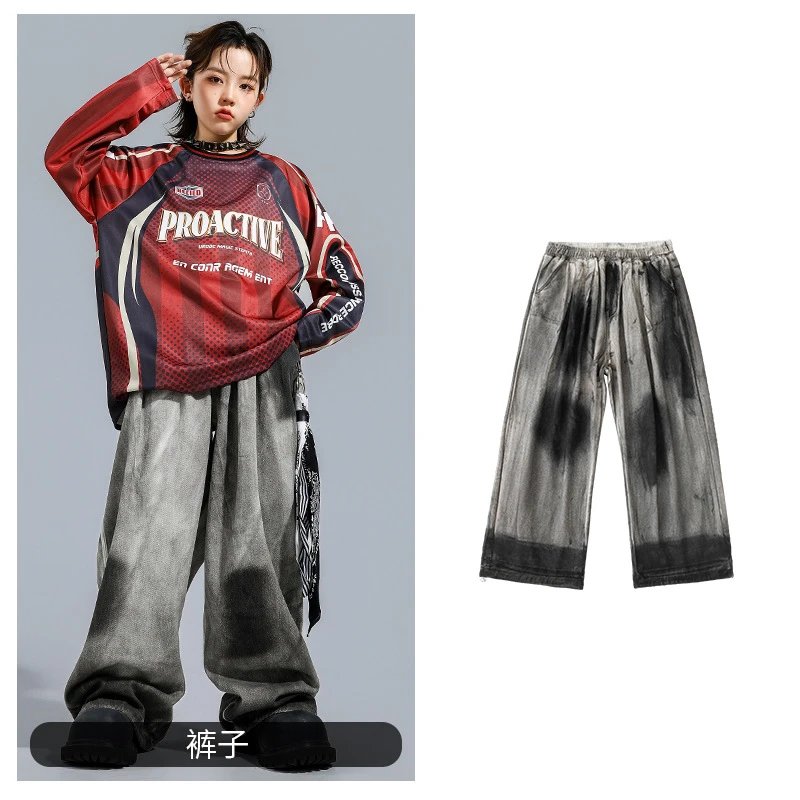 Proactive Sporty Graphic Long-Sleeve Top + Tie-Dye Wide-Leg Pants Set - 1