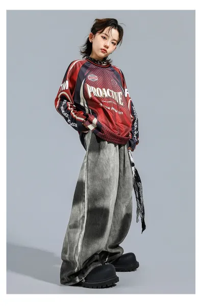 Proactive Sportswear Jersey + Tie-Dye Wide-Leg Pants Set - 10