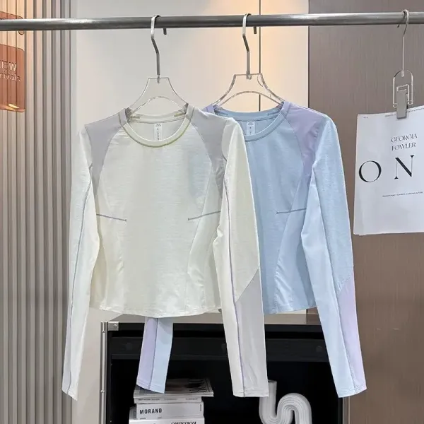 Mango Home Performance Mesh-Panel Long Sleeve Base-Layer Top in White - 2