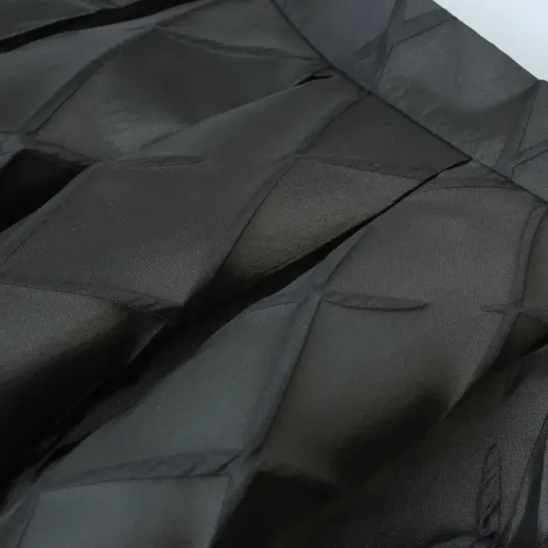 Quilted A-Line Midi Skirt in Black - 8
