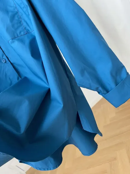 Oversized Button-Up Shirt Blue - 12