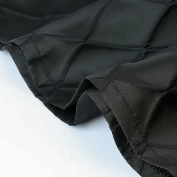 Quilted A-Line Midi Skirt in Black - 11