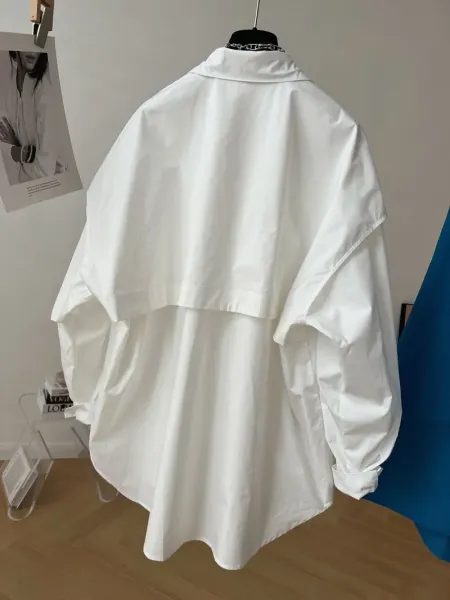 Oversized Button-Up Shirt Blue - 16