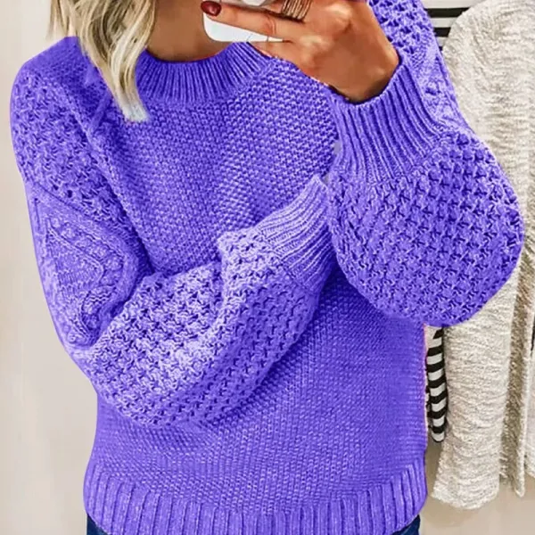 Oversized Cable Knit Sweater Gray - 12