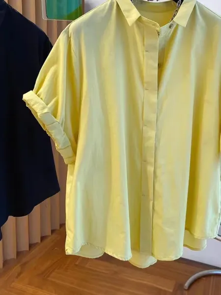Oversized Cotton Shirt White Shirt - 5