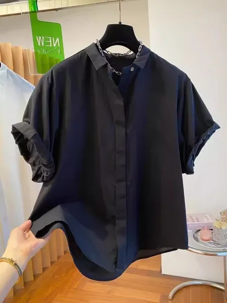 Oversized Cotton Shirt White Shirt - 19