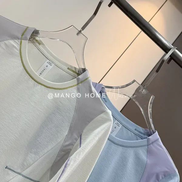 Mango Home Performance Mesh-Panel Long Sleeve Base-Layer Top in White - 7