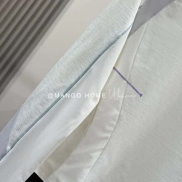 Mango Home Performance Mesh-Panel Long Sleeve Base-Layer Top in White - 15