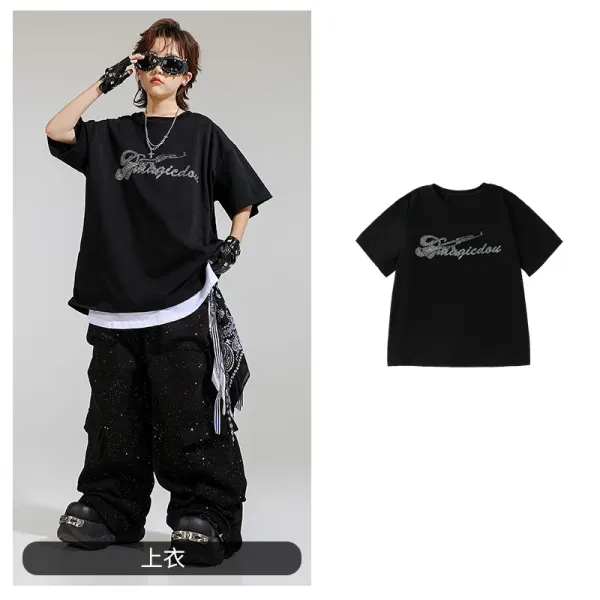 Magicidou Graphic Print Oversized Black T-Shirt - 1
