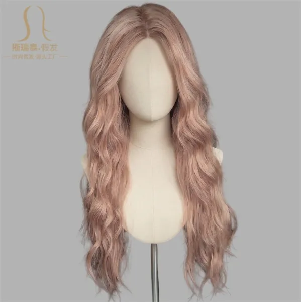 Si Rui Tai Pink Ombre Long Wavy Hairpiece Synthetic Wig - 14