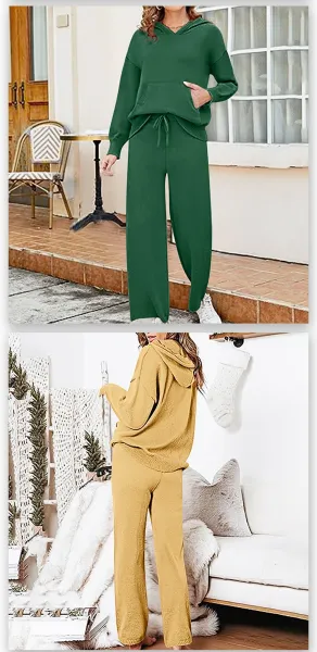 Design Knit Lounge Set Pink Casual-Set - 12