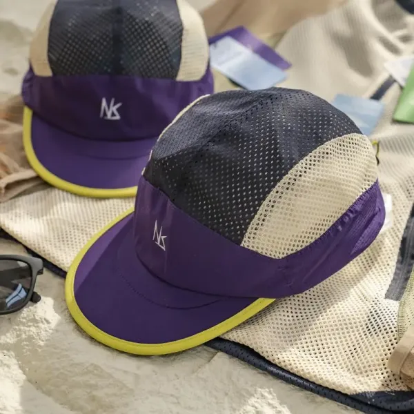 NS Running Cap Purple with Yellow Trim and Mesh Panels Baseball Cap - 8