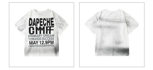 HECOOLEST Distressed Graphic Shirt and Tie-Dye Pants Set Gray - 16