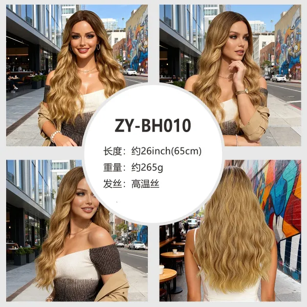ZY-BH010 Honey Blonde Body Wave Synthetic Wig - 1