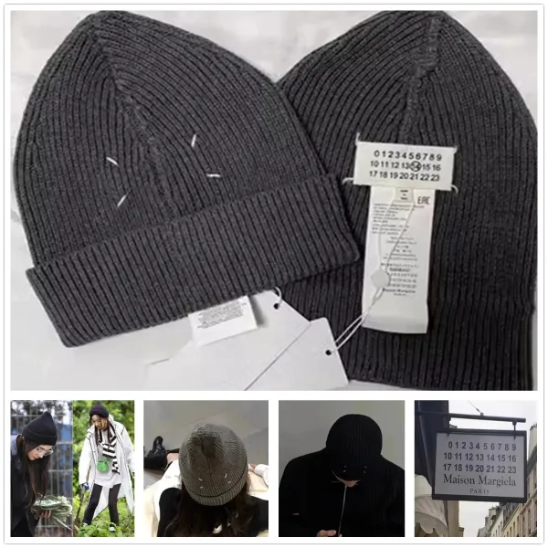 Maison Margiela Tabi Stitch Beanie Black and Gray - 15