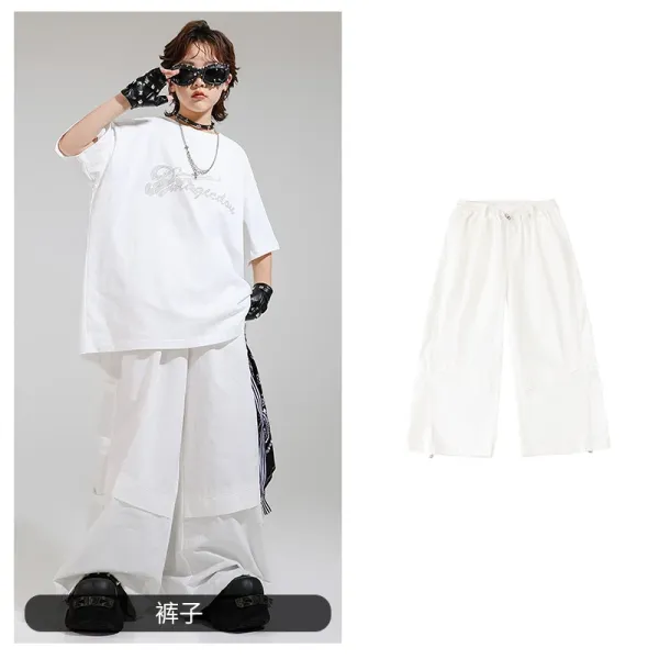 Design Streetwear Wide-Leg Cargo Pants White - 1