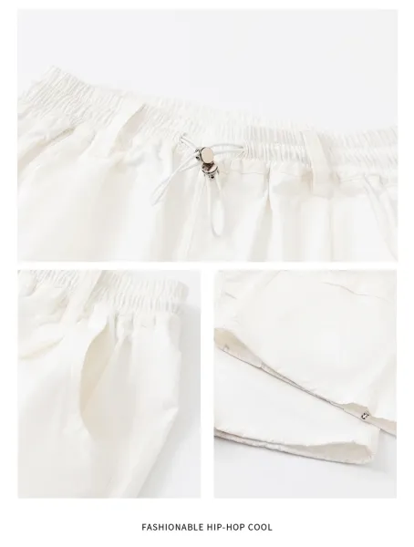 Magicdou Graphic Embroidered Oversized T-Shirt and Wide-Leg Pants Set in White with Black Accessories - 21
