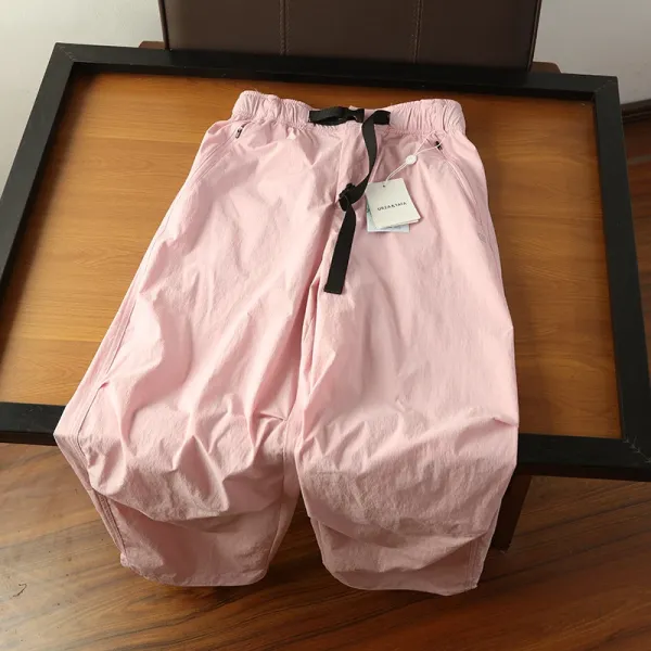 Design Quick-Dry Elastic Waist Shorts in Black, Purple, Olive Green, Beige, Pink - 27