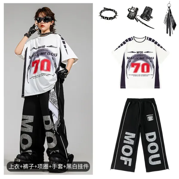 MFDD Magic MFDou 70 Graphic Oversized T-Shirt and Wide-Leg Sweatpants Set - 1