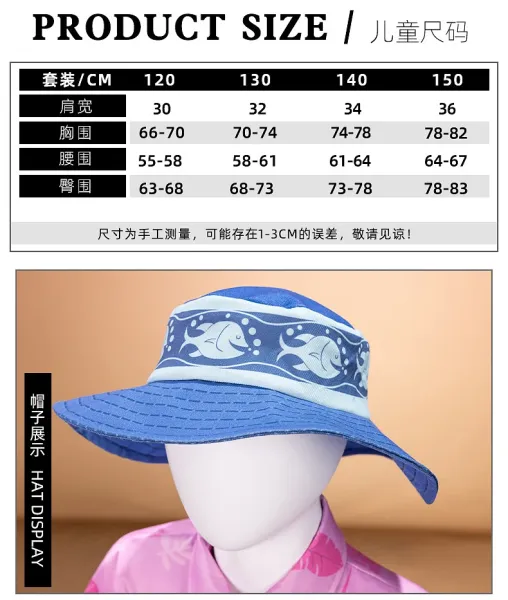 Hawaiian-Style Summer Set: Pink Floral Shirt, White Trousers, Floral Tie, Blue Bucket Hat - 11