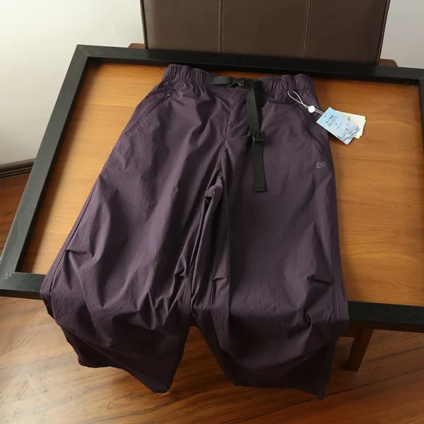 Design Quick-Dry Elastic Waist Shorts in Black, Purple, Olive Green, Beige, Pink - 15