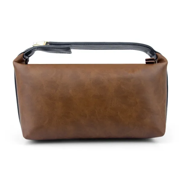 Design Structured Top-Handle Bag Brown Leather - 1
