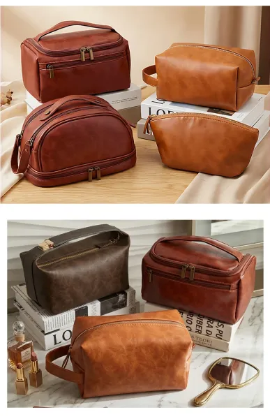 Design Hobo Bag Brown Distressed Leather Handbag - 14