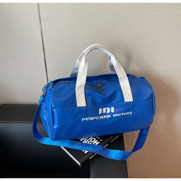 Perpetual Motion Duffle Bag White with Blue Accents - 22