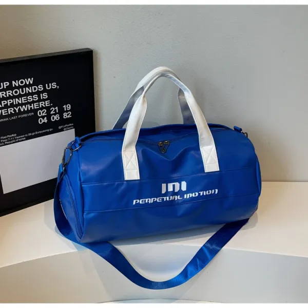 Perpetual Motion Duffle Bag White with Blue Accents - 30