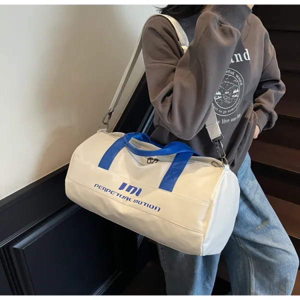 Perpetual Motion Duffle Bag White with Blue Accents - 37