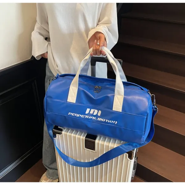 Perpetual Motion Duffle Bag White with Blue Accents - 38