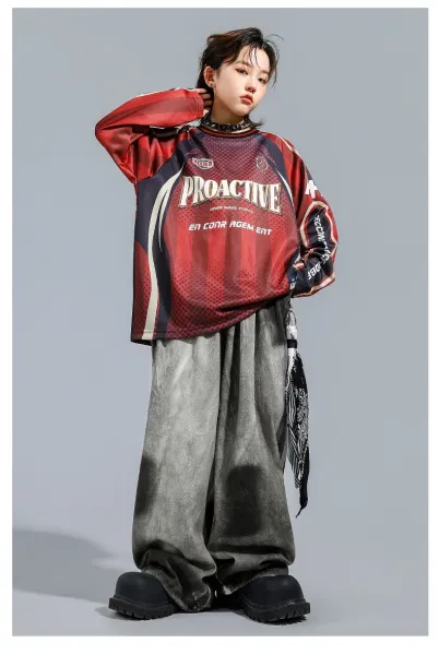 Proactive Sportswear Jersey + Tie-Dye Wide-Leg Pants Set - 8