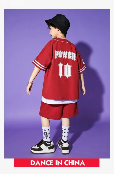 Design Streetwear Set: Red Baseball Jacket, White Graphic Tee, Red Shorts, Star Socks & Black Bucket Hat - 18