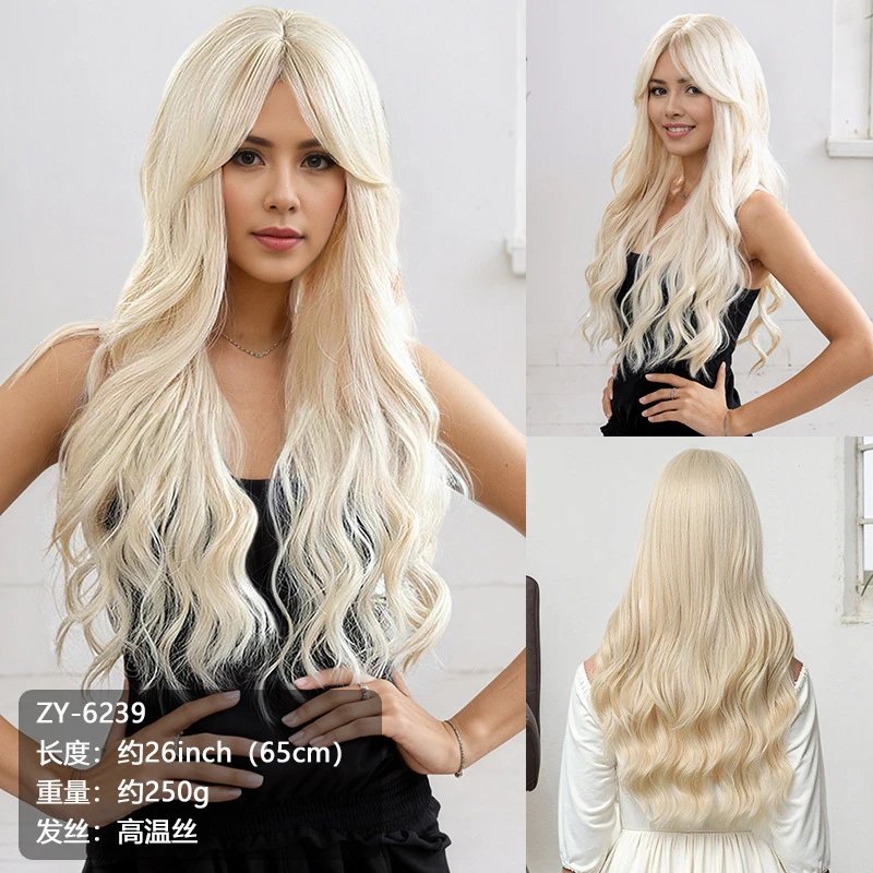 ZY-1145-3 Ombre Pink-to-Brown Synthetic Wig - 5